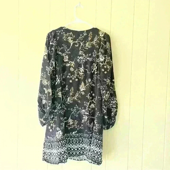 Style & Co Petite Gauze Tired Shift Dress Black Floral Size PXL NWT Bohemian - Picture 8 of 14